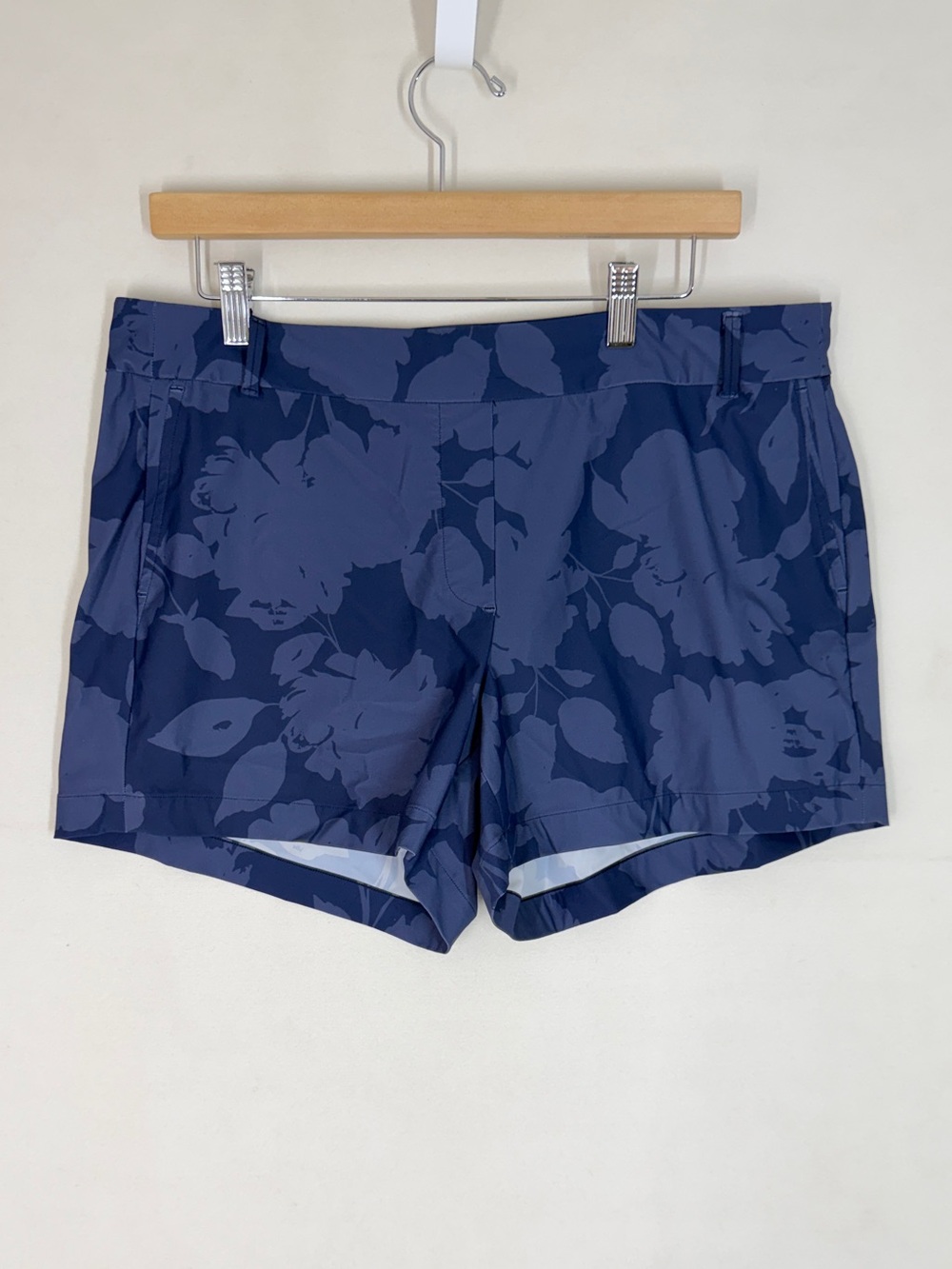 SPANX Womens Sunshine Solutions Floral Stretch Golf Shorts Blue XL Performance